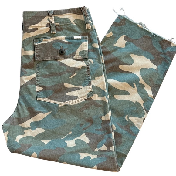 MOTHER Private High-Rise Patch Pocket Straight-Leg Ankle Jeans Camouflage 29 - Picture 3 of 16
